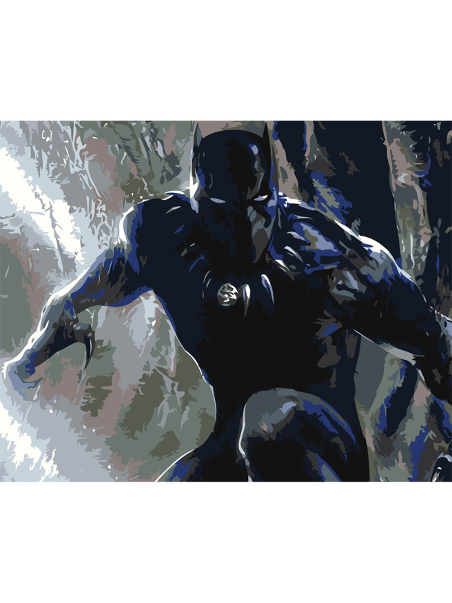 Картина по номерам &amp;quot;Чёрная Пантера&amp;quot;