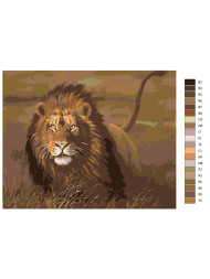 Raqamlar bo'yicha rasm "Tabiatdagi sher"