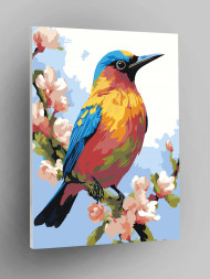 Картина по номерам &amp;quot;Птичка в цветах&amp;quot;