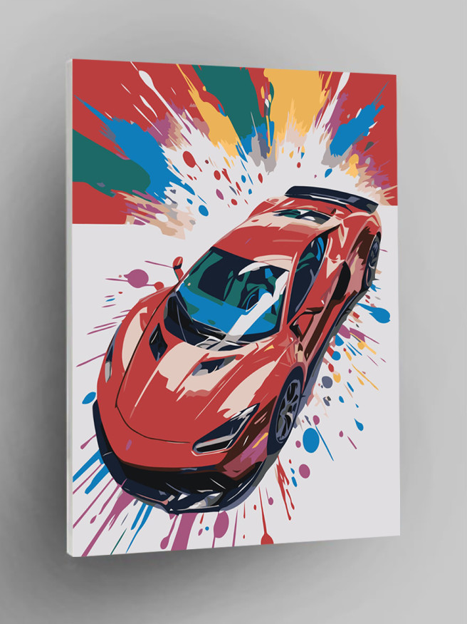 Raqamlar bo&amp;#039;yicha rasm &amp;quot;Qizil poyga mashinasi&amp;quot;