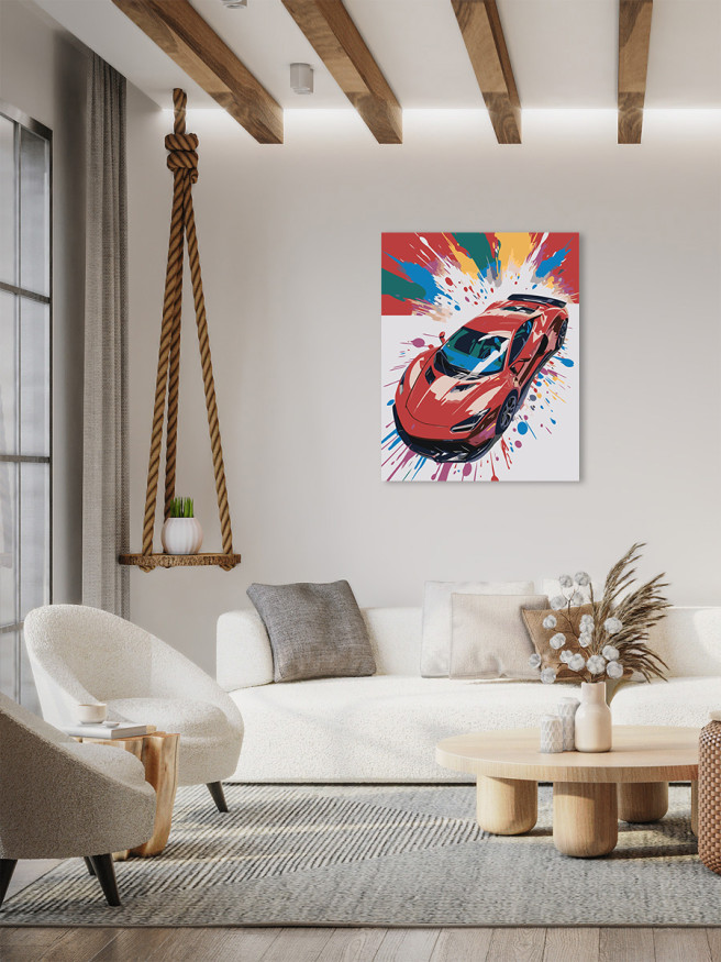 Raqamlar bo&amp;#039;yicha rasm &amp;quot;Qizil poyga mashinasi&amp;quot;