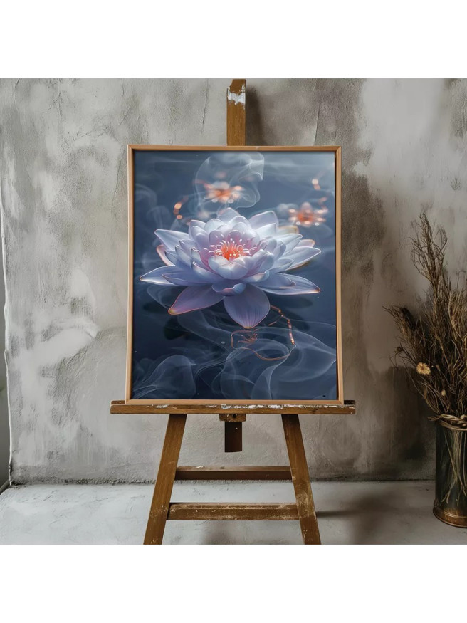 Holstga bosilgan poster &amp;quot;Tuman orasidagi lotus&amp;quot;