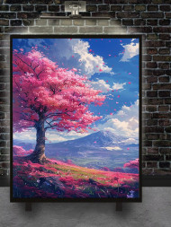 Holstga bosilgan poster &quot;Fudzi etagidagi sakura&quot;