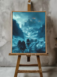 Holstga bosilgan poster "Muzli qal’aga yurish"