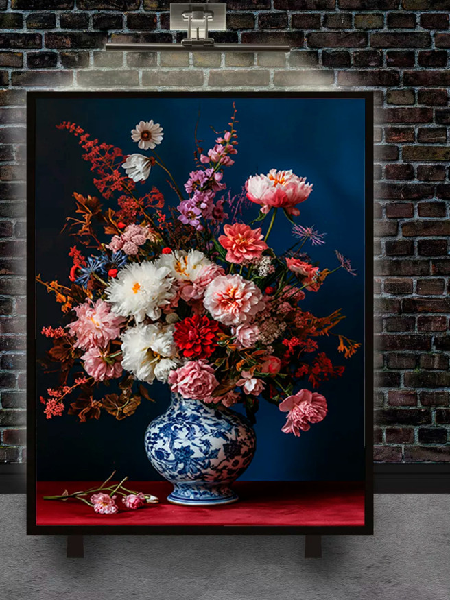 Постер на холсте &amp;quot;Цветочный шедевр в фарфоре&amp;quot;