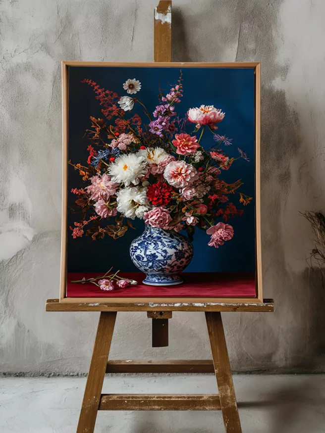 Постер на холсте &amp;quot;Цветочный шедевр в фарфоре&amp;quot;