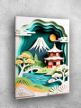 Holstga bosilgan poster &amp;quot;Fudzi etagidagi pagoda&amp;quot;