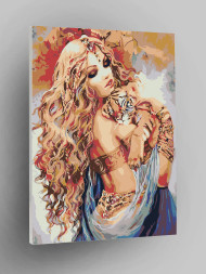 Raqamlar bo'yicha rasm "Qiz va yo'lbars bolasi"