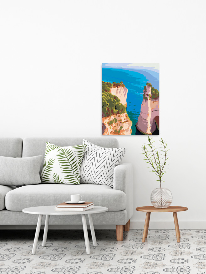 Raqamlar bo&amp;#039;yicha rasm &amp;quot;Dengiz bo&amp;#039;yidagi jarlik&amp;quot;