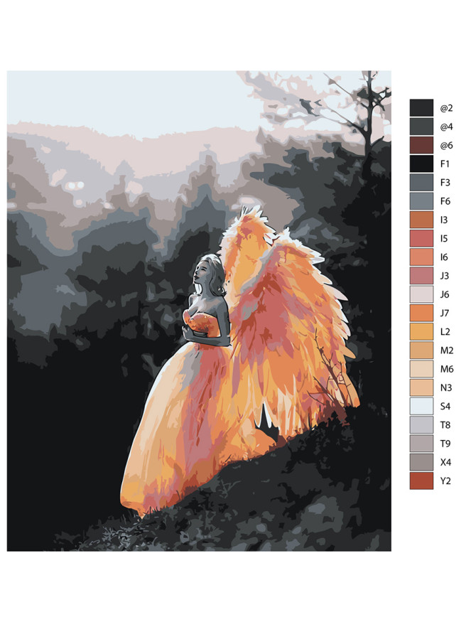 Raqamlar bo&amp;#039;yicha rasm &amp;quot;Qanotli qiz&amp;quot;