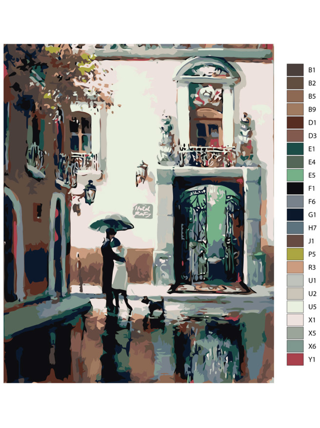 Raqamlar bo&amp;#039;yicha rasm &amp;quot;Yomg&amp;#039;ir tagidagi juftlik&amp;quot;