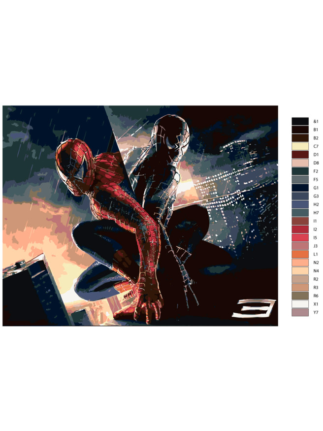Картина по номерам &amp;quot;Чёрный человек паук&amp;quot;