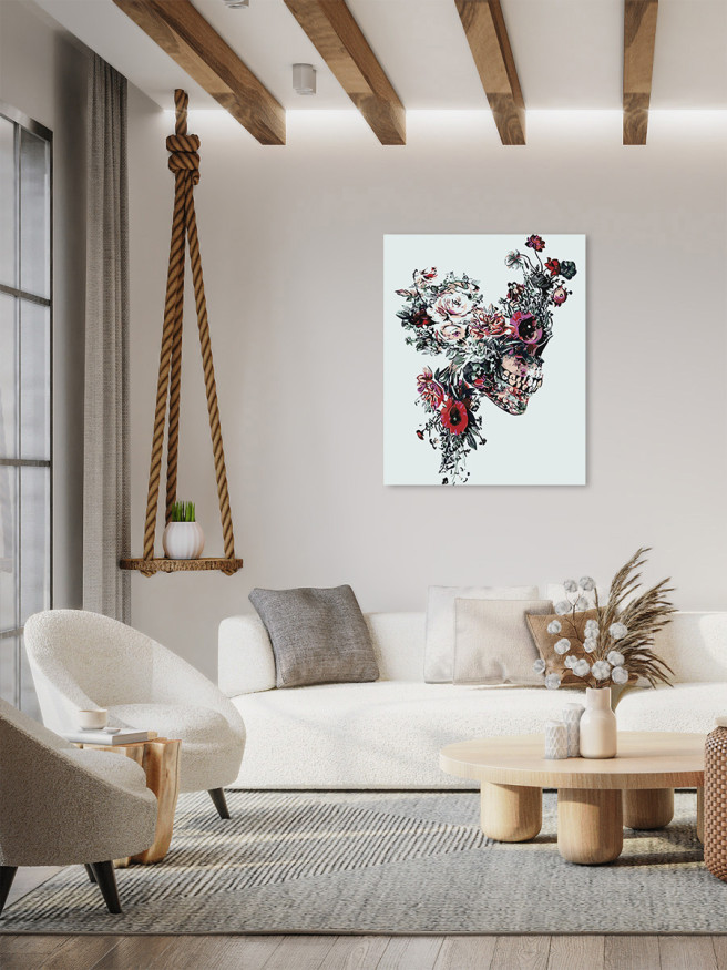 Картина по номерам &amp;quot;Череп человека с цветами&amp;quot;