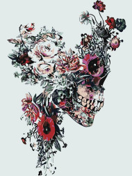 Картина по номерам &amp;quot;Череп человека с цветами&amp;quot;