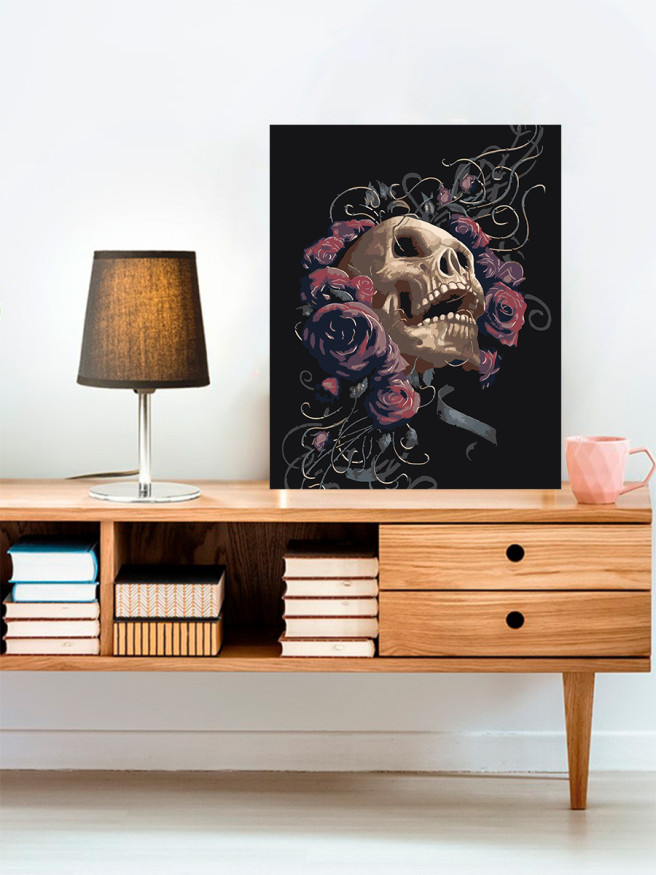 Raqamlar bo&amp;#039;yicha rasm &amp;quot;Gullar bilan bosh suyagi&amp;quot;