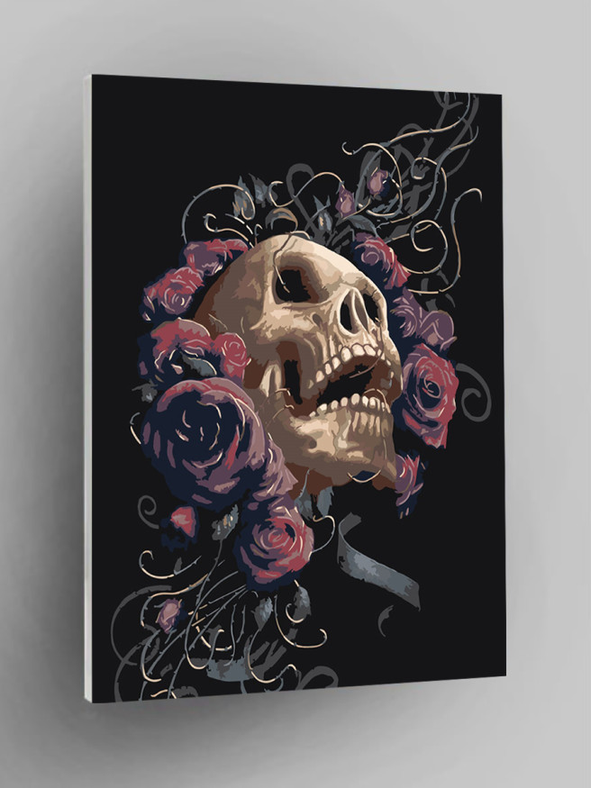 Raqamlar bo&amp;#039;yicha rasm &amp;quot;Gullar bilan bosh suyagi&amp;quot;