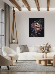 Raqamlar bo&#039;yicha rasm &quot;Gullar bilan bosh suyagi&quot;