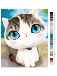 Raqamlar bo&#039;yicha rasm &quot;Moviy ko&#039;zli mushuk&quot;