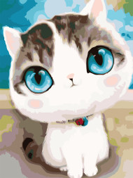 Raqamlar bo&#039;yicha rasm &quot;Moviy ko&#039;zli mushuk&quot;