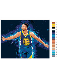Картина по номерам &amp;quot;Баскетболист Стефен Карри&amp;quot;