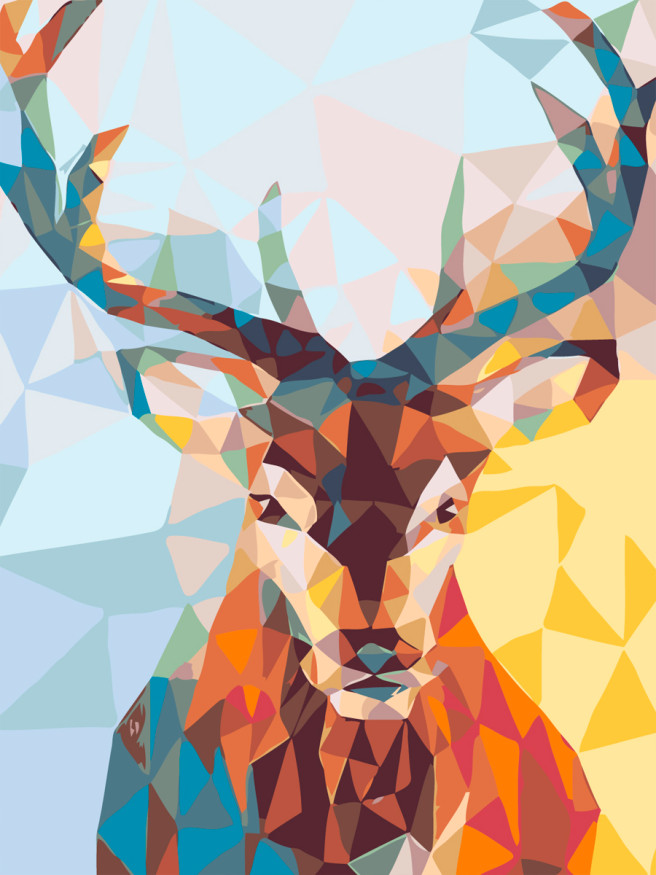 Raqamlar bo&amp;#039;yicha rasm &amp;quot;Mozaik kiyik&amp;quot;