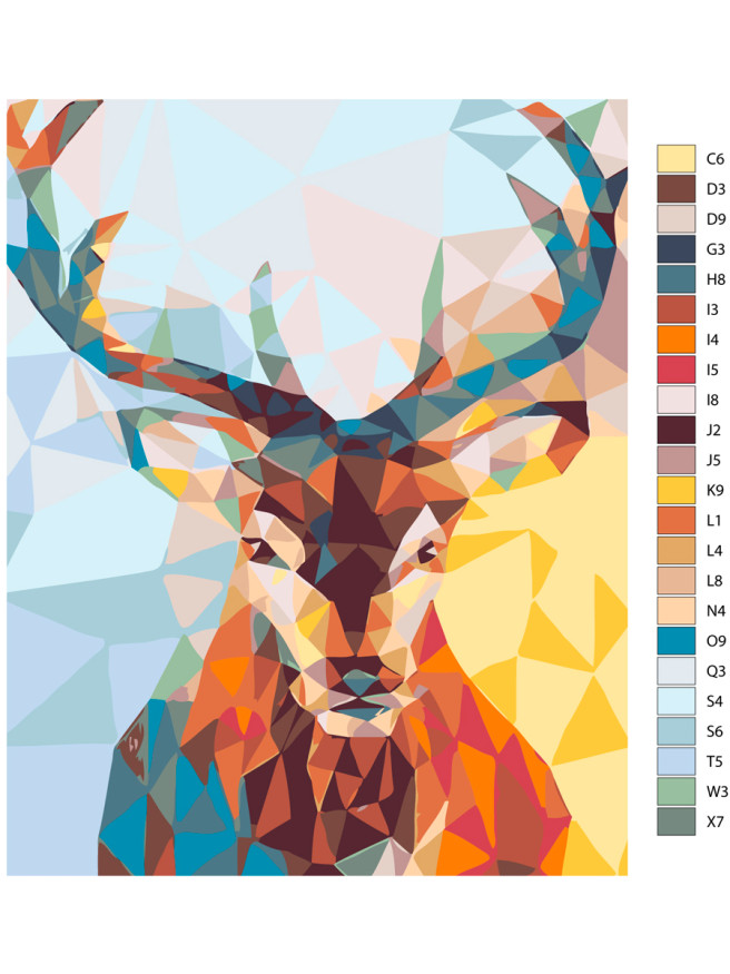 Raqamlar bo&amp;#039;yicha rasm &amp;quot;Mozaik kiyik&amp;quot;