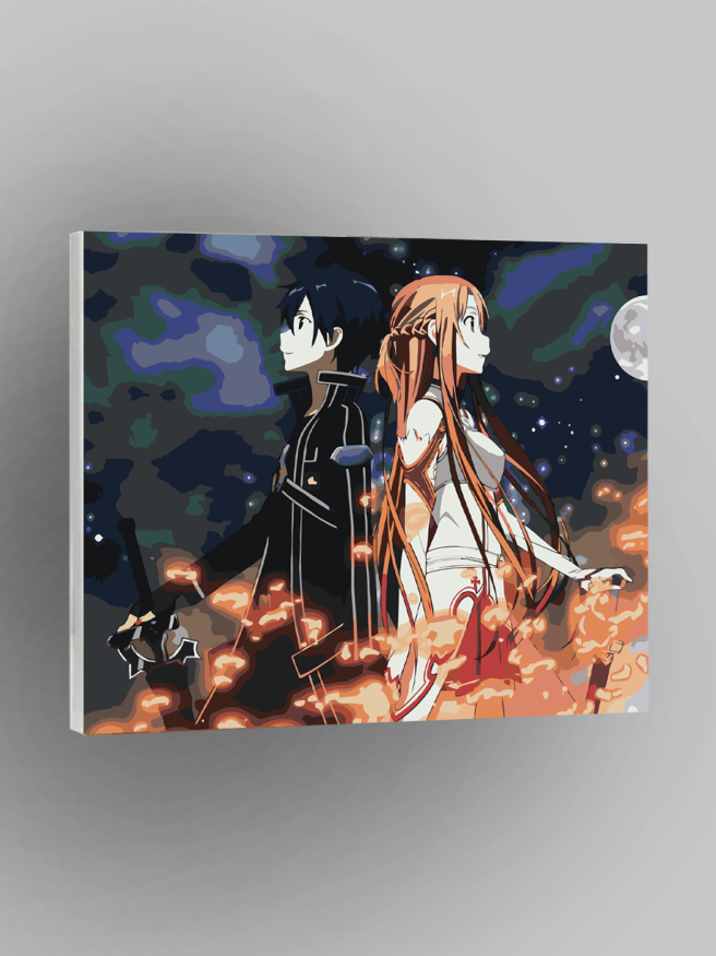 Raqamlar bo&amp;#039;yicha rasm &amp;quot;Qilich ustalari - Kirito va Asuna &amp;quot;