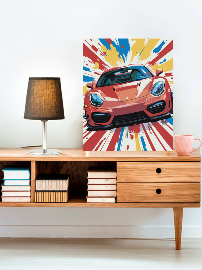 Raqamlar bo&amp;#039;yicha rasm &amp;quot;Qizil mashina&amp;quot;