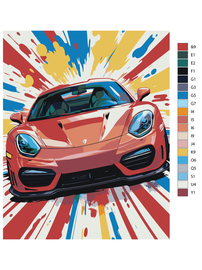 Raqamlar bo&amp;#039;yicha rasm &amp;quot;Qizil mashina&amp;quot;