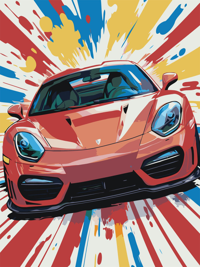 Raqamlar bo&amp;#039;yicha rasm &amp;quot;Qizil mashina&amp;quot;