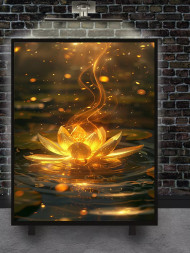 Постер на холсте &amp;quot;Светящийся лотос на воде&amp;quot;