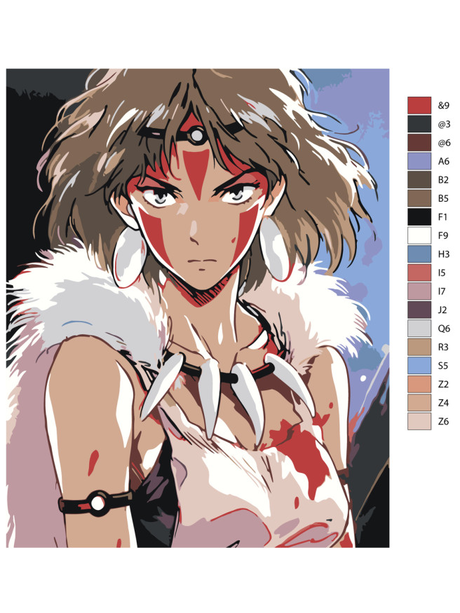 Картина по номерам &amp;quot;Принцесса Мононоке&amp;quot;