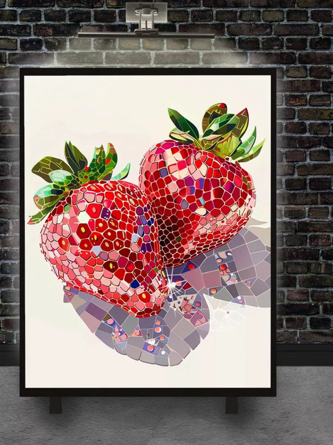Постер на холсте &amp;quot;Мозаичная клубника&amp;quot;