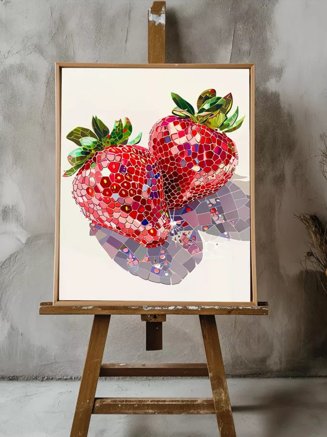 Постер на холсте &amp;quot;Мозаичная клубника&amp;quot;