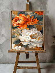 Holstga bosilgan poster &quot;Naqshdagi fantaziya pionlari&quot;