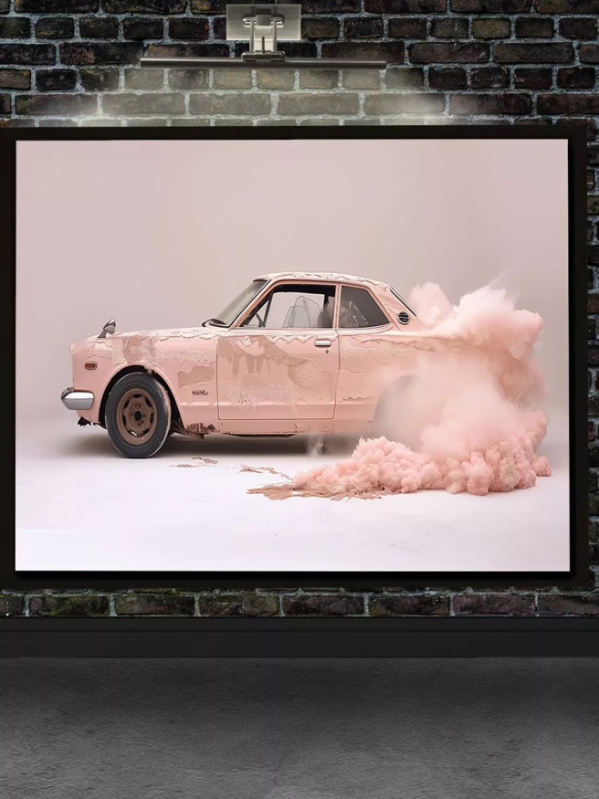 Постер на холсте &amp;quot;Розовый дрифт-кар&amp;quot;
