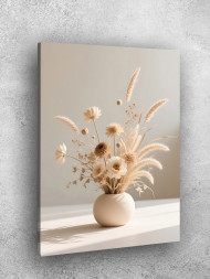 Постер на холсте &amp;quot;Букет сухоцветов в бежевых тонах&amp;quot;