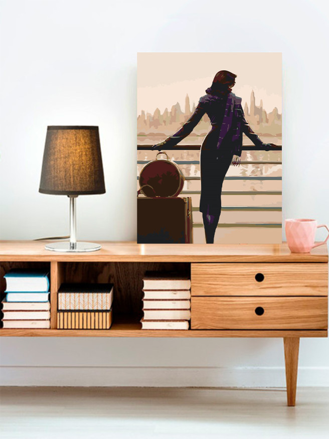 Картина по номерам &amp;quot;Леди с чемоданами&amp;quot;