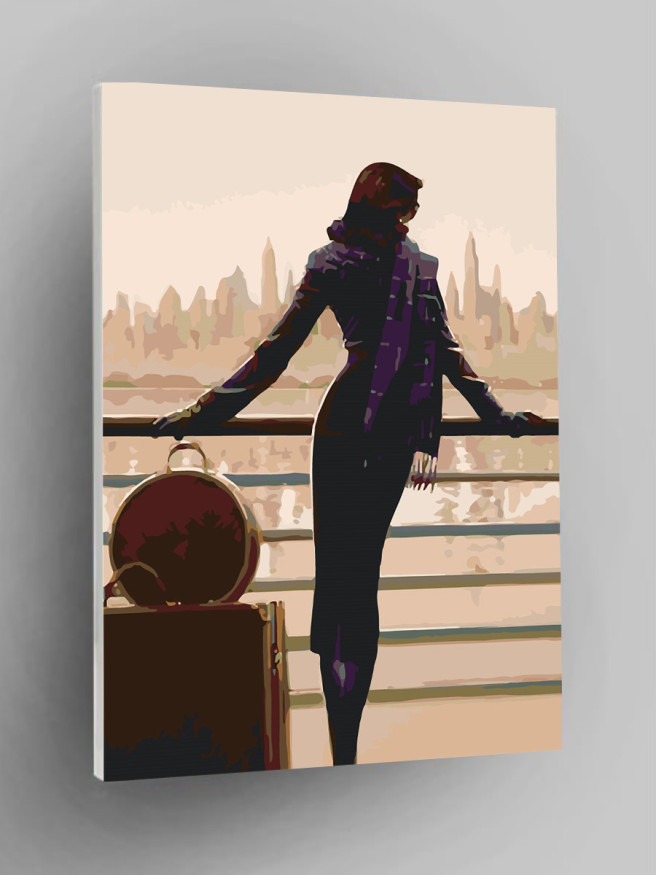 Картина по номерам &amp;quot;Леди с чемоданами&amp;quot;