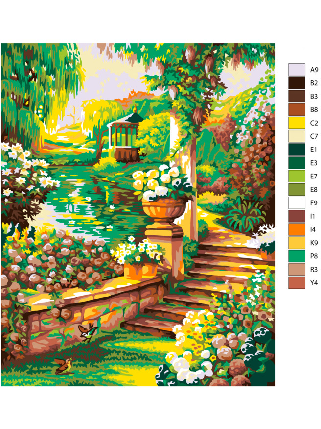 Картина по номерам &amp;quot;Летний сад&amp;quot;