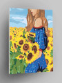 Картина по номерам &amp;quot;Девушка с подсолнухами&amp;quot;