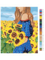 Картина по номерам &amp;quot;Девушка с подсолнухами&amp;quot;