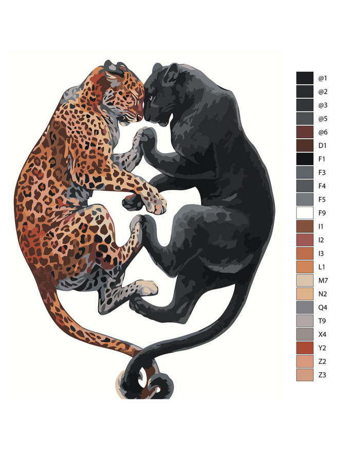 Raqamlar bo&amp;#039;yicha rasm &amp;quot;Leopard va pantera&amp;quot;