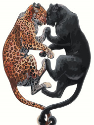 Raqamlar bo&#039;yicha rasm &quot;Leopard va pantera&quot;