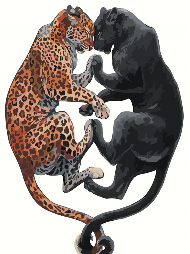 Raqamlar bo&amp;#039;yicha rasm &amp;quot;Leopard va pantera&amp;quot;