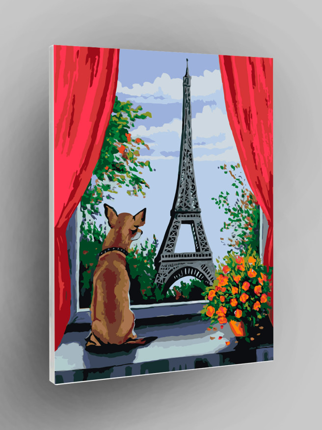 Raqamlar bo&amp;#039;yicha rasm &amp;quot;Kuchuk va Eyfel minorasi&amp;quot;