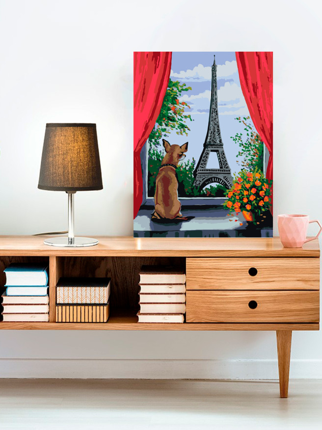 Raqamlar bo&amp;#039;yicha rasm &amp;quot;Kuchuk va Eyfel minorasi&amp;quot;