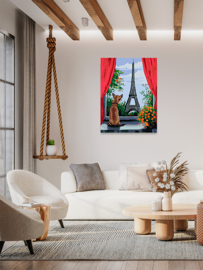 Raqamlar bo&amp;#039;yicha rasm &amp;quot;Kuchuk va Eyfel minorasi&amp;quot;