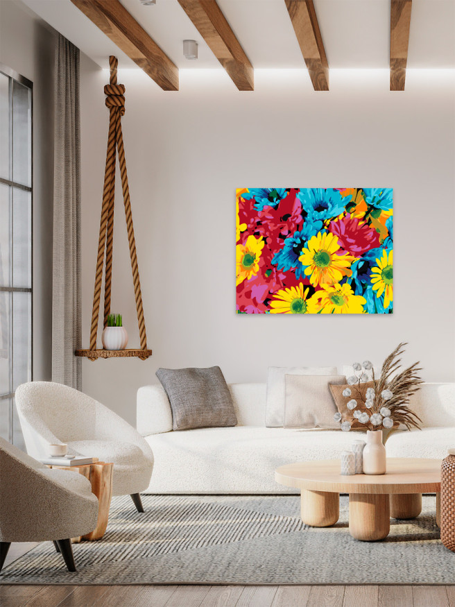 Картина по номерам &amp;quot;Разноцветные ромашки&amp;quot;