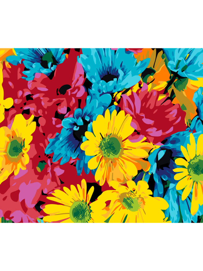 Картина по номерам &amp;quot;Разноцветные ромашки&amp;quot;